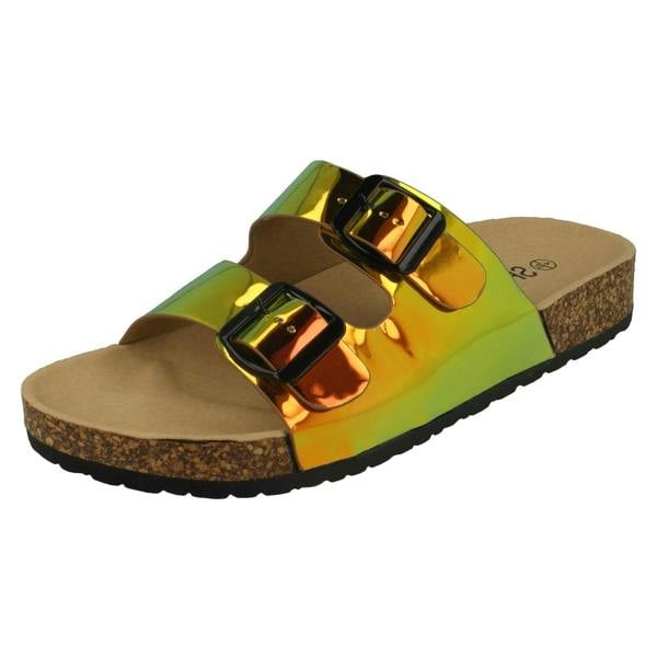 Spot On Ladies Spot On Holographic Sandals F00227