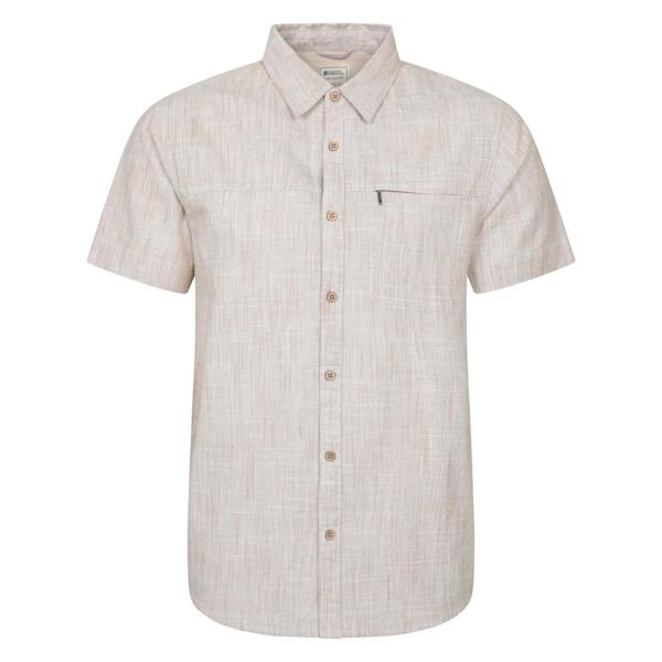 Mountain Warehouse Mens Coconut Slub Short-Sleeved Shirt - Beige - 
