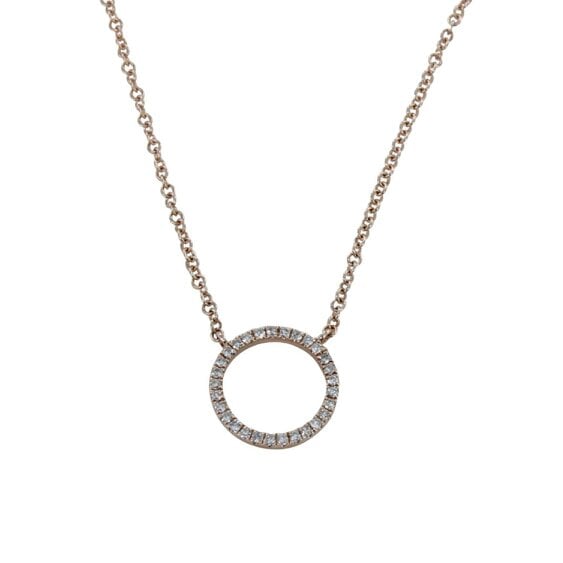 Reeves & Reeves 14K Solid Gold and Diamond Ring Necklace