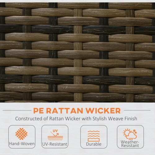 Wyld Haus Vemato Rattan Orange And Brown 4 Seater Garden Furniture Set With Storage Table