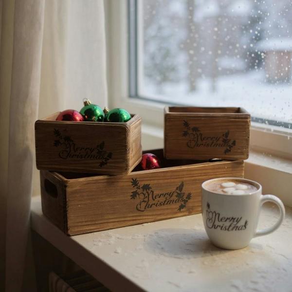 34/15/15CM SET 3  WOODEN BOXES