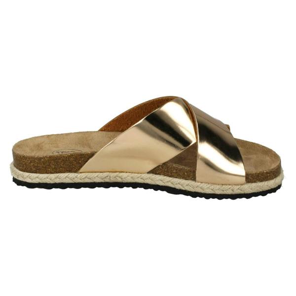 Spot On Ladies Spot On Cross Over Strap Mules