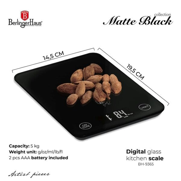 Berlinger Haus Digital Glass Kitchen Scale, 5 kg |Berlinger Haus BH9365