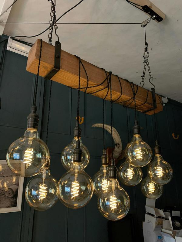 Rustic Beam Glow – Made to Measure Wooden Chandelier
