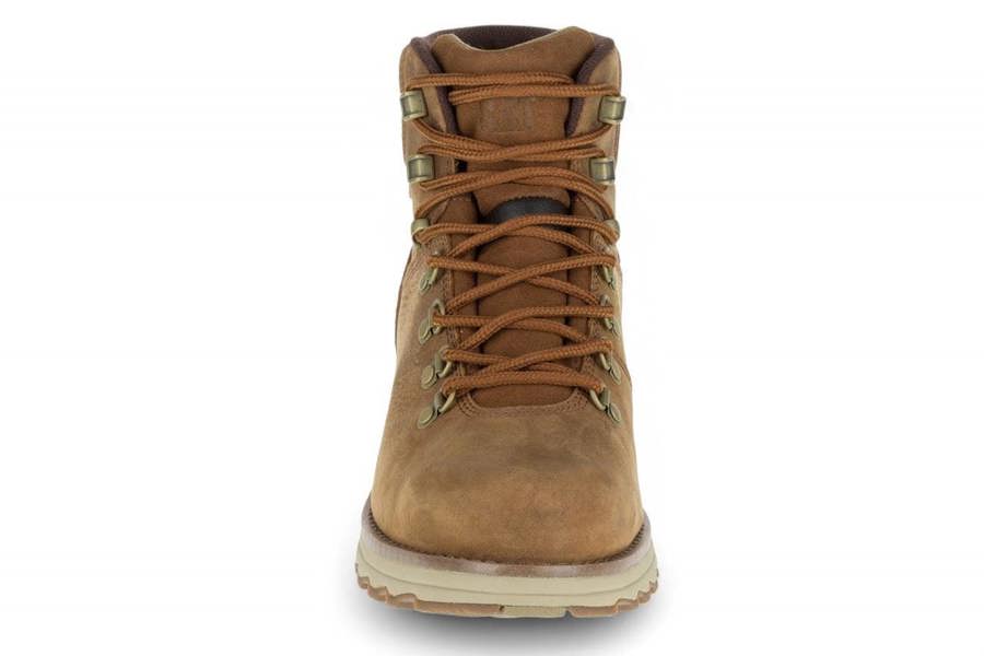 Caterpillar CAT (Caterpillar) Mens Sire Waterproof Brown Sugar Leather CAT Safety Work Boots