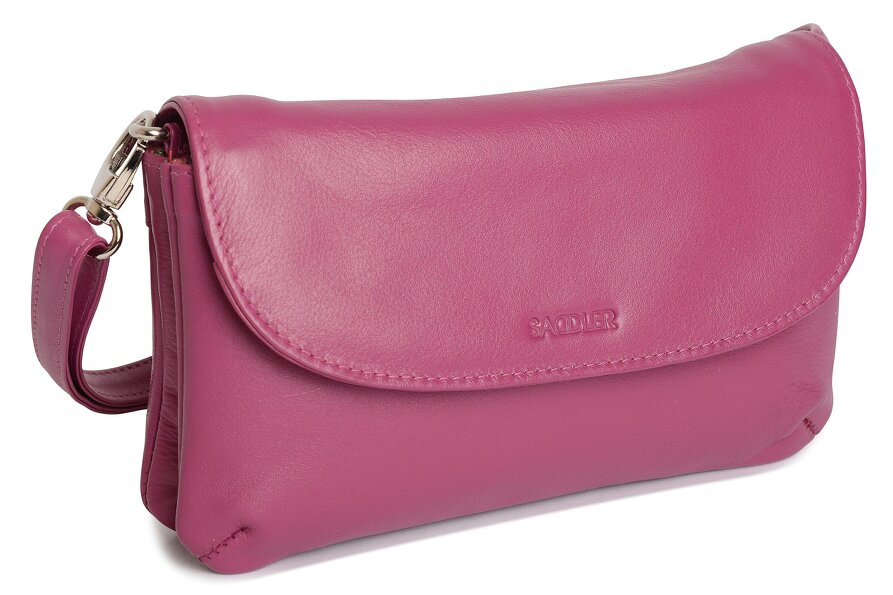 SADDLER Audrey Compact Leather Crossbody Bag & Clutch – Versatile & Stylish - Gift Boxed - Magenta