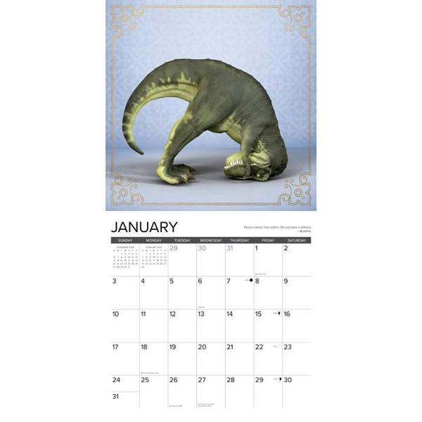 T-Rex Yoga Calendar 2027, Wall Calendars, Month To View, Humour, Gift