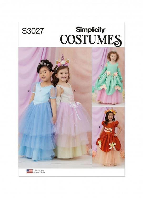 Simplicity Sewing Pattern 3027, Costumes for Kids, A (3-4-5-6-7-8) - Intermediate