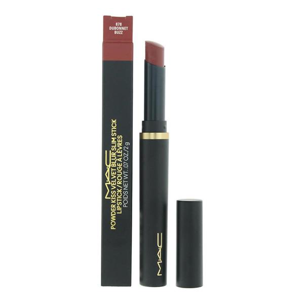 MAC Powder Kiss Velvet Blur Slim 878 Dubonnet Buzz Lipstick 2g