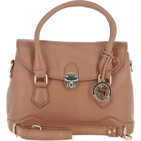 Elegant Leather Handbag With Detachable Crossbody Strap: y-55