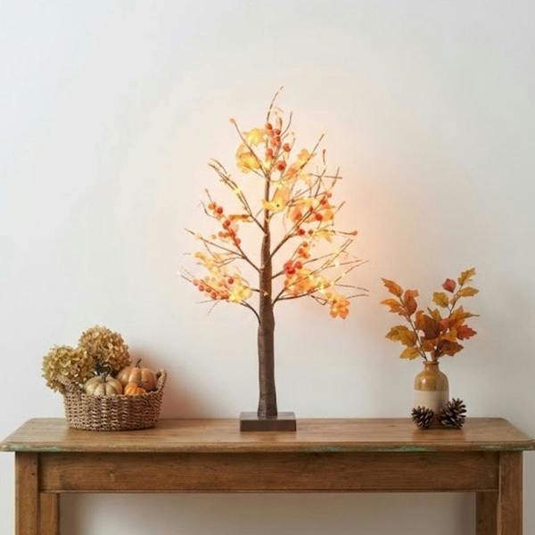 Garden Greatness Illuminated Autumn Maple Leaf Table Top Tree