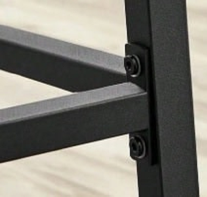 Modcraft Set of 2 Industrial Bar Stools Rustic Brown & Black Breakfast Kitchen Counter Chairs