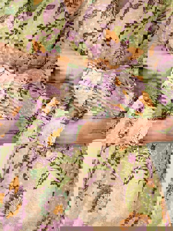 GWD Claudina Floral Print Maxi Wrap Dress