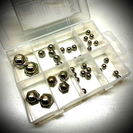 Fixaball Dome Nuts Low Type Zinc BZP 40 Pack Assortment M4 - M12