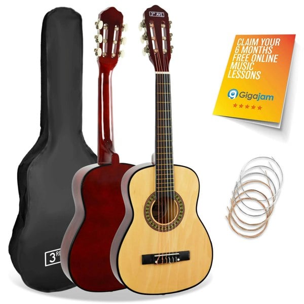 3rd Avenue 1/4 Size Classical Guitar Pack Natural Classical Guitars#Colour_Natural