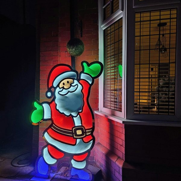 Samuel Alexander 6ft (1.8m) Tall Light up Santa Christmas Infinity Decoration with Multi-Coloured LEDs