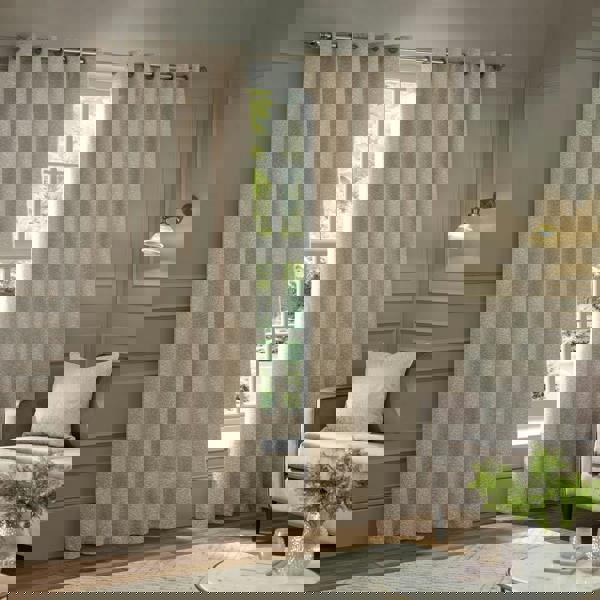 Paoletti New Galaxy Chenille Eyelet Curtains - Ivory