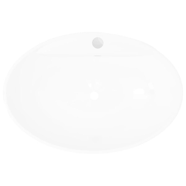 Berkfield Luxury Ceramic Basin Oval with Overflow and Faucet Hole