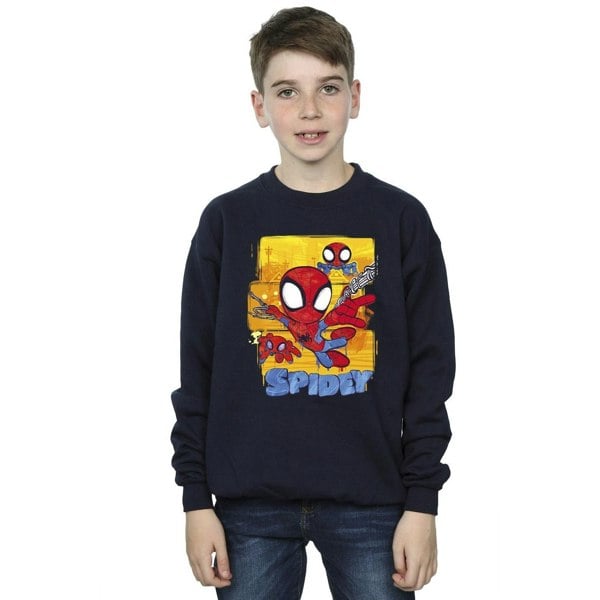 Marvel Boys Spidey And His Amazing Friends Flying Sweatshirt - Navy Blue