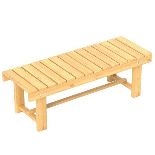 Wyld Haus Nika Fir Wood Natural 2 Seater Indoor Outdoor Garden Bench 110 x 38 x 35 cm