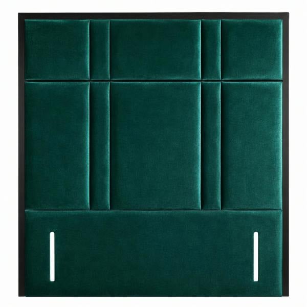 Great British Beds Alice headboard with Contrast Border - Green Plush