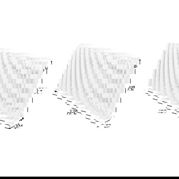 Monstershop Traditional 3 Column Radiator - 300 x 1012mm - White