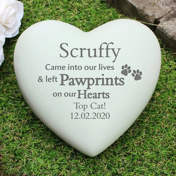 Personalised Memento Company Personalised Pet Pawprints Heart Memorial