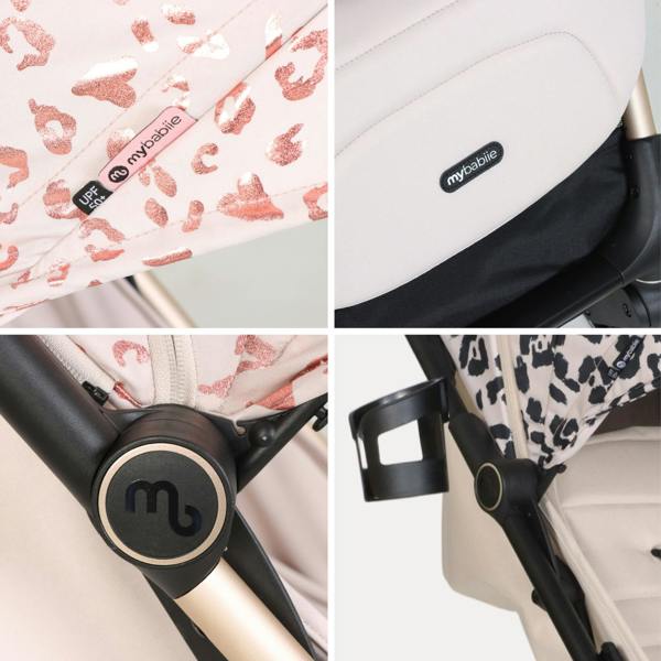 My Babiie MBX6 Compact Stroller - Pink Leopard