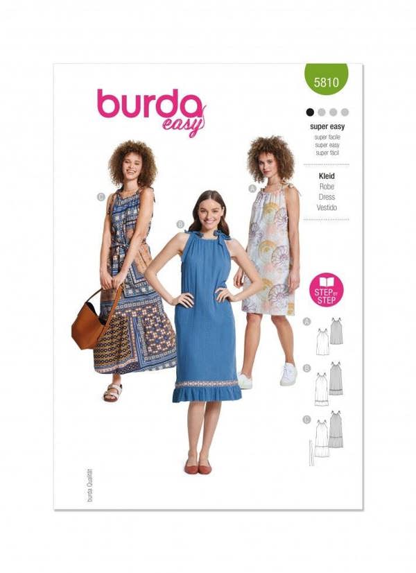 Burda Sewing Pattern 5810 Dresses For Women, 8-22 (34-48) - Easy