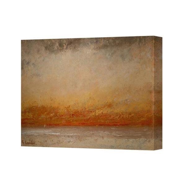 Benjamin Tate Design Abstract Desert Sunset Canvas Wall Art Landscape In Warm Orange Tones