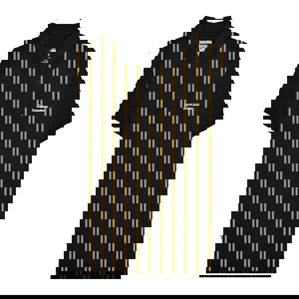 Lambretta Mens Pinstripe Polo Shirt - Black/Gold