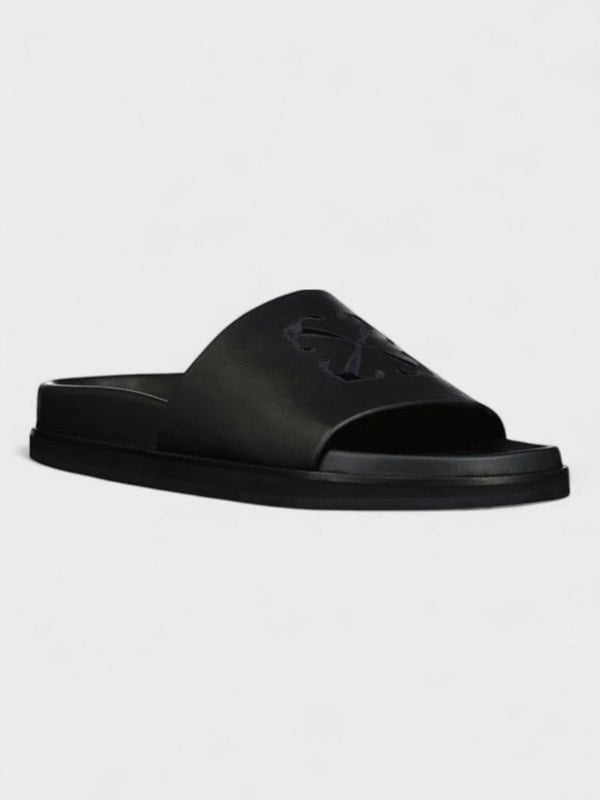 Off - White Arrow Pool Sliders Black - Supplied FashionOff - White