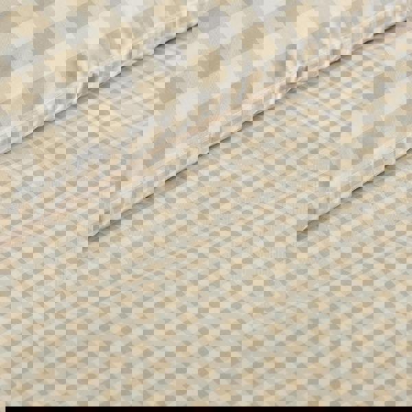 Catherine Lansfield Bamford Gingham Check Reversible Duvet Cover Set Natural