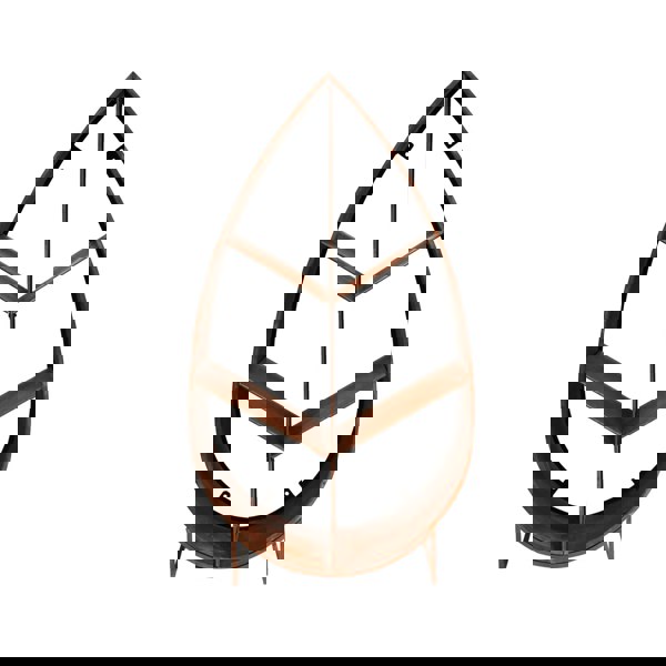 Ivyline Leaf on Stand Sculptural Log Storage Natural Rust