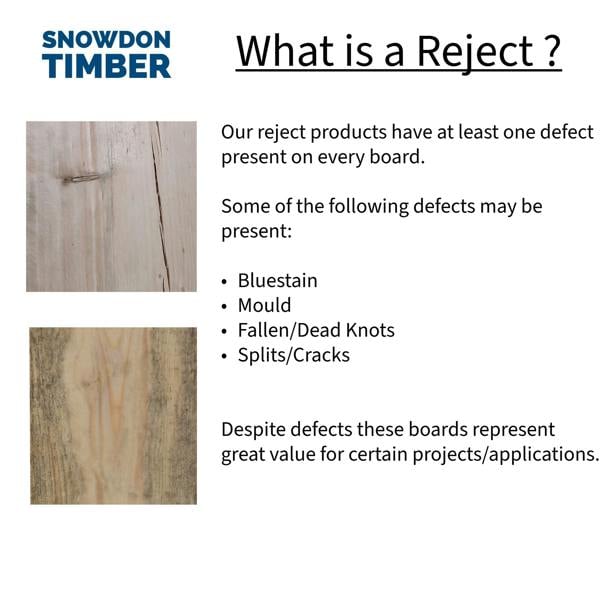 Snowdon Timber Factory Reject Unbanded Scaffold Board (L) 1.95m (W) 225mm (T) 36mm