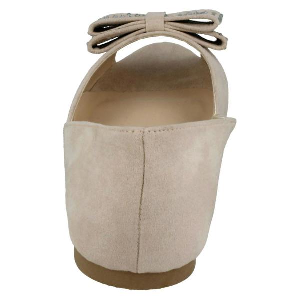 Spot On Ladies Spot On Peep Toe Ballerinas