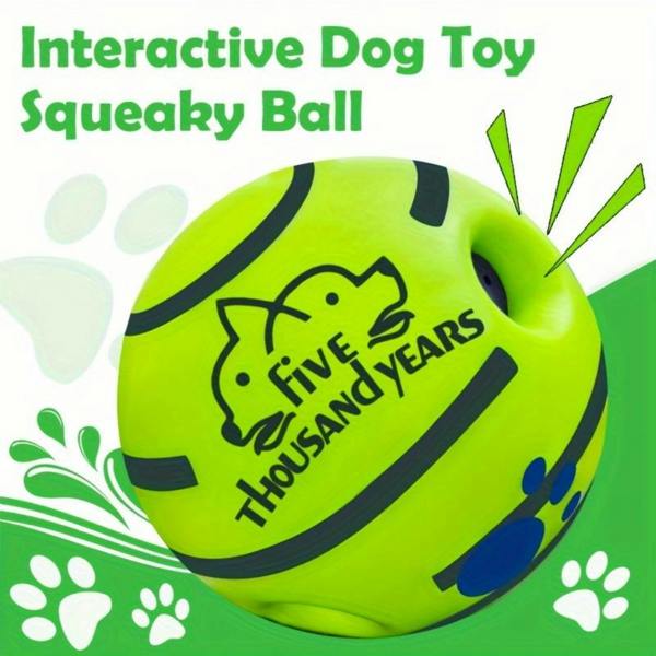 Dyzi 2 Pack Interactive Dog Sound Balls 8.8cm Chew & Training Toys Green