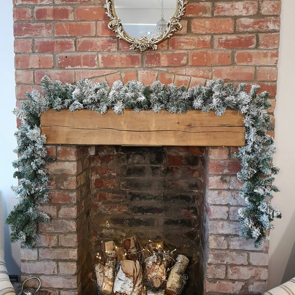 Samuel Alexander 30 x 270cm 9ft Kaemingk Luxury Green Christmas Imperial Garland Snowflocked