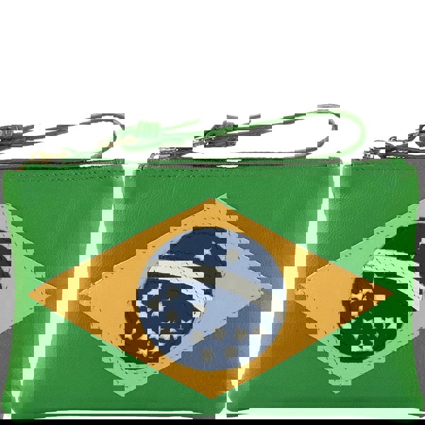 Assots London 'BRAZILIAN' Country Flag Designer Leather Wristlet