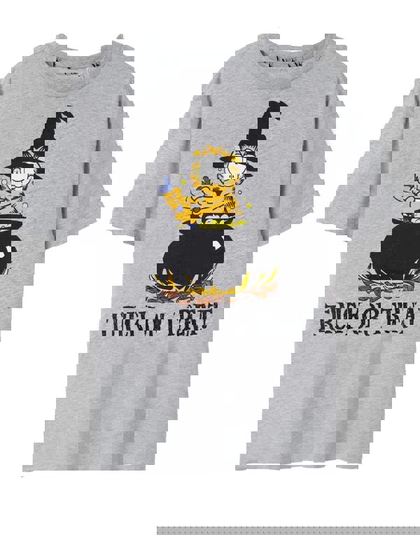 Garfield Unisex Grey Trick Or Treat Short Sleeved T-Shirt