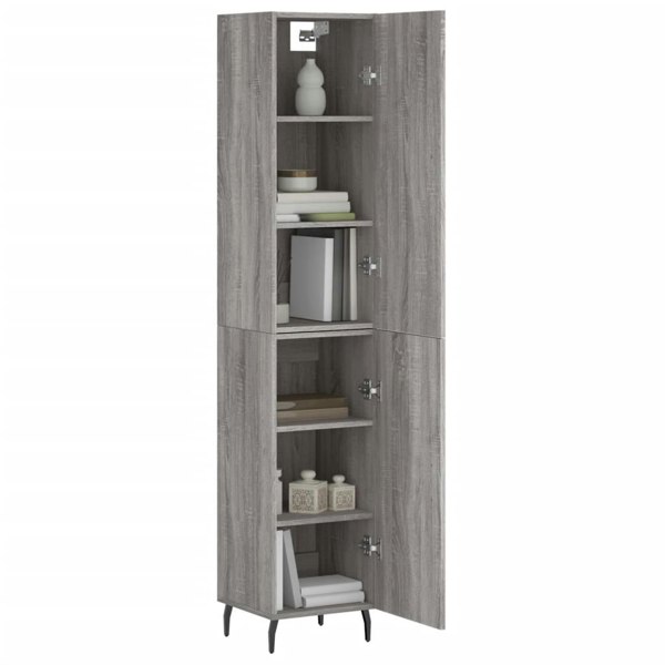 Berkfield Highboard Grey Sonoma 34.5x34x180 cm Engineered Wood