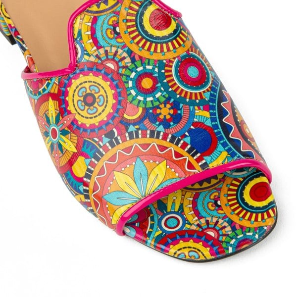 Embassy London South Beach - Signature - Women's fully leather lined flat sliders in multi colour