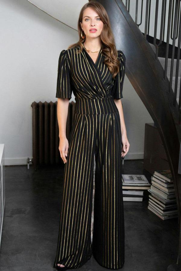 HotSquash Gold Stripe Wide Leg Jumpsuit