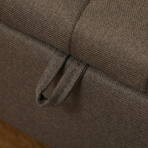 Wyld Haus Mahano Linen Look Dark Brown Rectangle Storage Ottoman