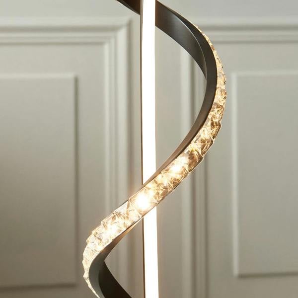 Pagazzi Lighting Hyde Matte Black And Crystal LED Table Lamp