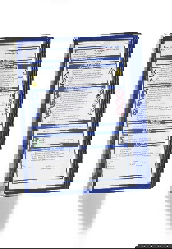 Durable VARIO WALL 5 Display Panel Desk Stand | 5 Panels | A4 Dark Blue