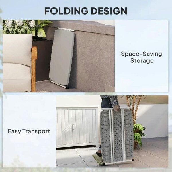 Minimal Folding Outdoor Table - Grey/White