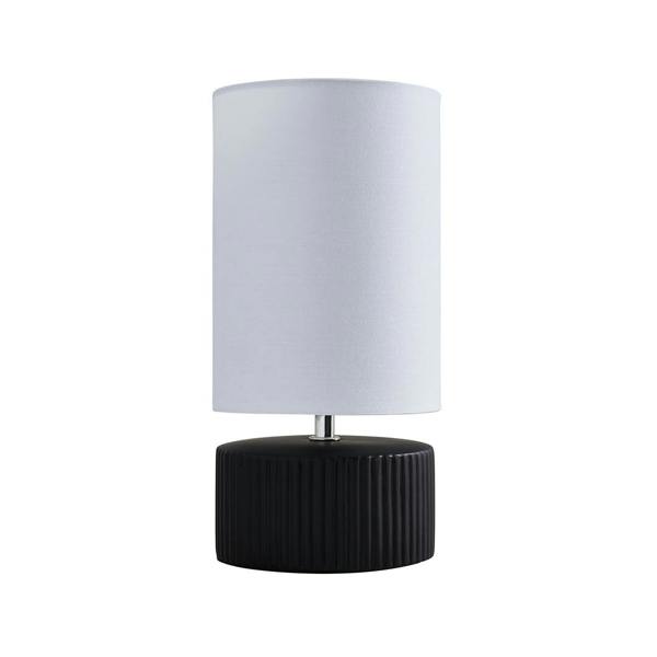 Linden Black Ribbed Ceramic Table Lamp