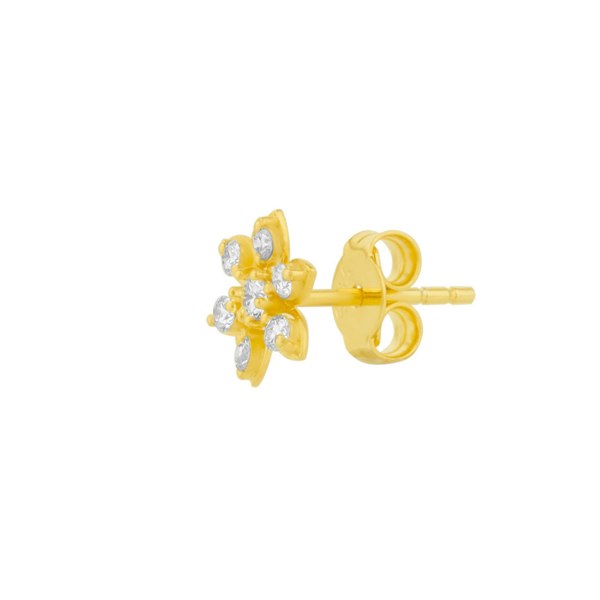 Spero London Fine 14k Solid Gold Diamond Star Single Earring