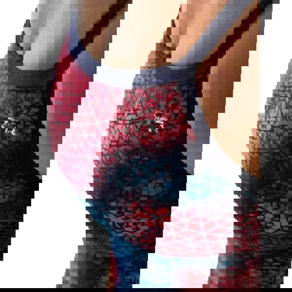 Tyr StarHex Durafast Elite womens athletic tank top in red multi geometric navy straps